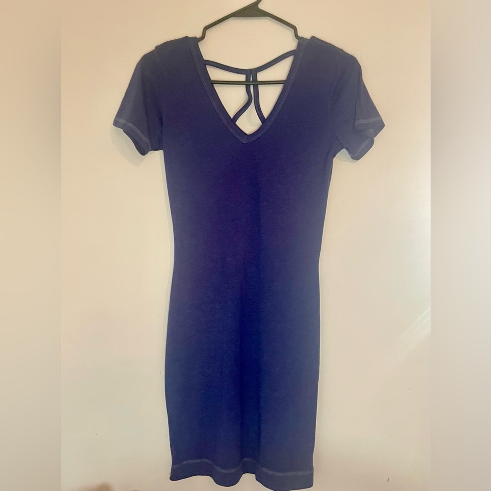 Elegant Blue Short Sleeve Dress